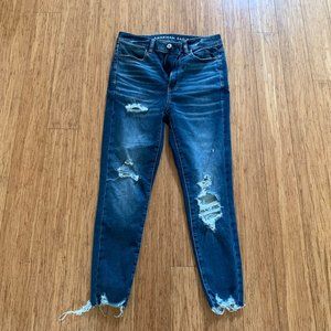 Distressed Highest Rise AE Jegging Crop